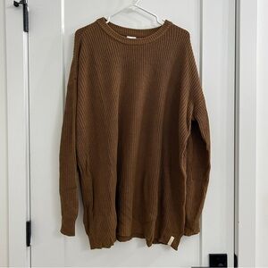 Jax & Lennon Brown Waffle-Knit Sweater